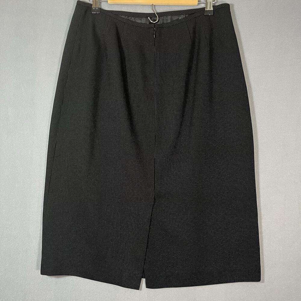 NWT Kasper Blazer Pencil Skirt Suit Set Womens 12 Black Business Office Casual - Picture 8 of 12